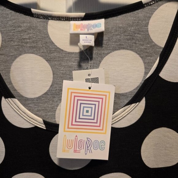 NWT Lularoe Dani LG Polka Dot B&W Maxi Dress Super Versatile One & Done or Layer - Picture 4 of 14